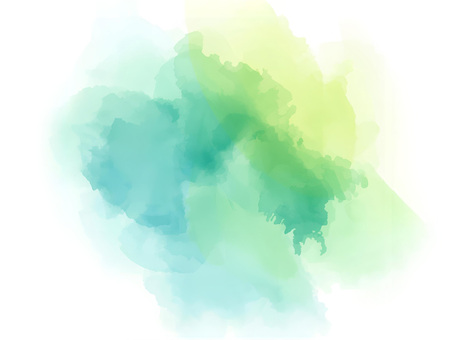 滲んだカラフルな水彩黄緑青 水彩,絵の具,インク,滲み,カラフル,緑,黄色,青,抽象,背景のイラスト素材