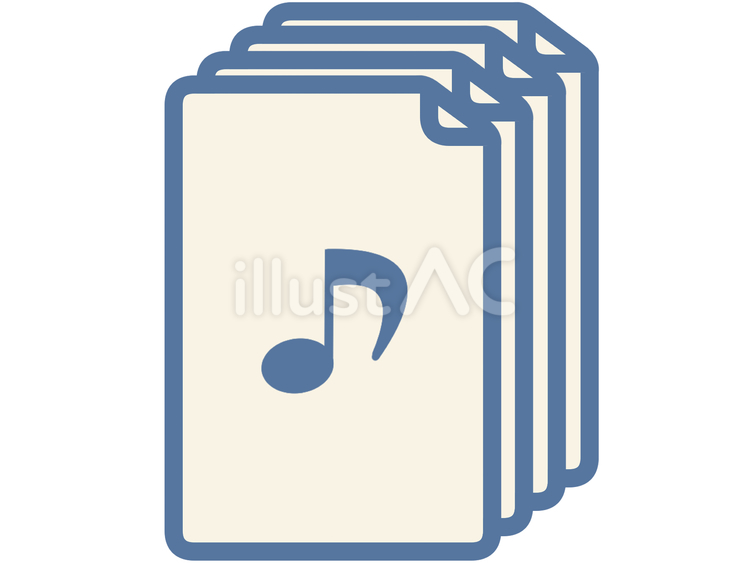 複数の音楽ファイル 音楽,ファイル,楽譜のイラスト素材