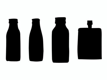 栄養ドリンクのシルエット 栄養ドリンク,飲み物,瓶,栄養補給,手描き,シルエット,黒のイラスト素材