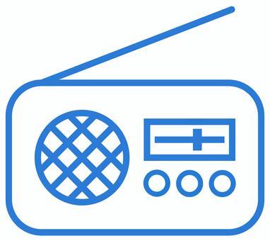 ラジオのアイコン 青 ラジオ,アイコン,am,fm,防災,放送,家電,電化製品,電波,受信機のイラスト素材