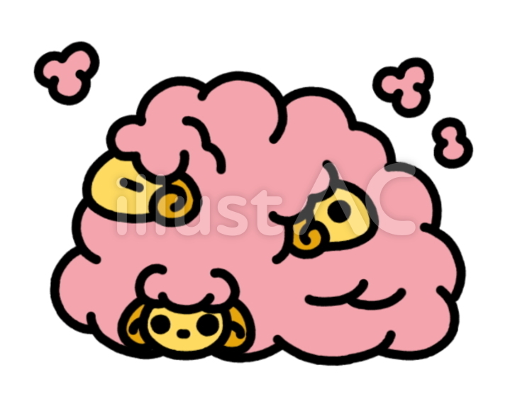 メガシープ　桃 羊,動物,群れのイラスト素材
