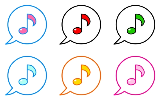 Musical note speech bubble, note, eighth note, happy, JPG and PNG