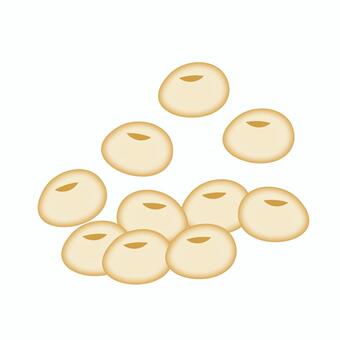 シンプルな大豆のイラスト 大豆,豆,たんぱく質,納豆,醤油,味噌,和食,節分,きなこ,豆腐のイラスト素材