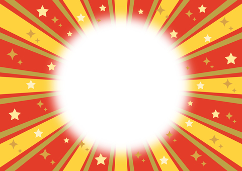 星の黄色集中線_赤背景_中央 集中線,背景,黄,赤,星,キラキラ,輝き,放射,放射状,効果線のイラスト素材