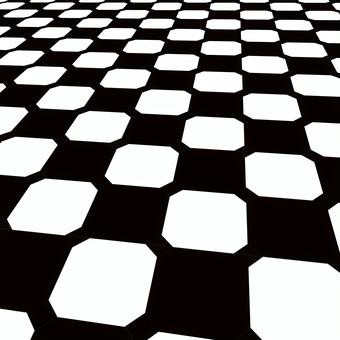四角遠近 四角,角丸,並ぶ,チェック,幾何学,背景,白黒,遠近のイラスト素材