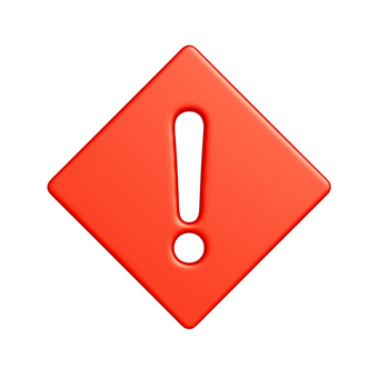 菱形の注意マークの3Dアイコン 注意,禁止,マーク,アイコン,ビックリマーク,エクスクラメーション,警告,アラート,注目,エラーのイラスト素材