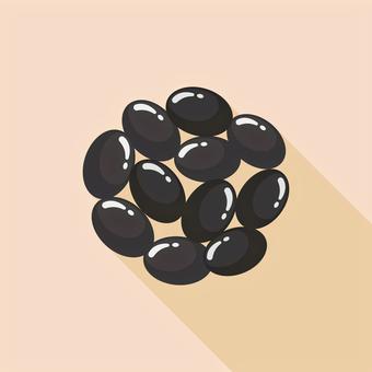 黒豆、おせち料理・正月のイラスト 黒豆,くろまめ,おせち,おせち料理,料理,お正月,正月,新年,1月,冬のイラスト素材