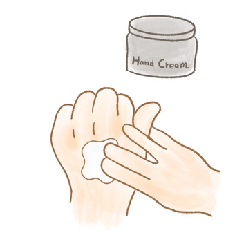 ハンドクリーム（グレー） ハンドクリーム,保湿,手,乾燥,クリーム,スキンケア,手荒れ,キレイ,美容,手の甲のイラスト素材