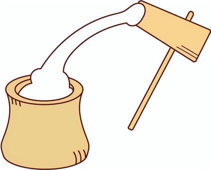Free Vectors | Illustration of a pestle and mortar for pounding rice cakes