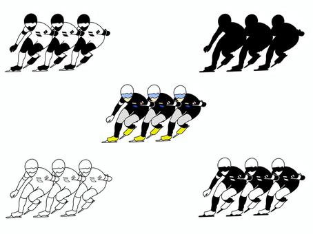 パシュート パシュート,スピードスケート,セット,種目,競技,ウインタースポーツ,運動,冬季,冬,人のイラスト素材