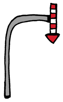 矢羽根スノーポール2 スノーポール,矢羽根,赤,白,雪国,積雪地帯,道路,路肩,道,設置のイラスト素材