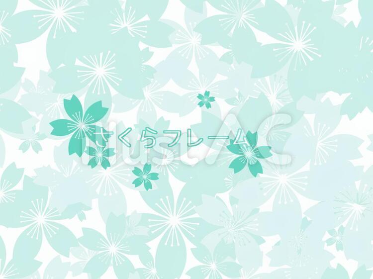 桜フレーム02/緑 桜,春,花のイラスト素材