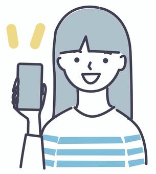 スマホを持つ子供2 スマホ,携帯,小学生,児童,幼児,女子,低学年,中学年,高学年,6才のイラスト素材