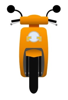 バイク58 スクーター,原付バイク,電動バイク,二輪,原動機付自転車,二輪車,自動二輪車,乗り物,車両,ミニバイクのイラスト素材
