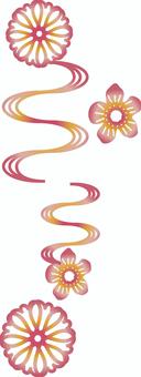 沖縄のピンク色のハイビスカス 沖縄,紅型,ハイビスカス,模様,花,綺麗,可愛い,グラデーション,鮮やか,波のイラスト素材