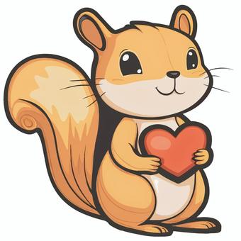 ハートを持つバレンタインのリス2