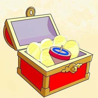 【短文カード】「こ」の言葉④ 宝箱,小判,コイン,コマ,言語聴覚療法,絵カード,構音,情景画のイラスト素材