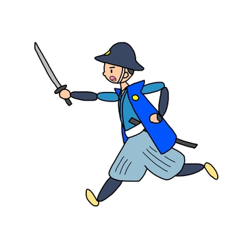 旧幕府軍の士官 藩士,武士,侍,旧幕府軍,徳川幕府,江戸幕府,奥羽越列藩同盟,会津藩,庄内藩,明治維新のイラスト素材