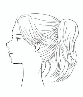 Foreign female ponytail, female, profile, ponytail, JPG and PNG