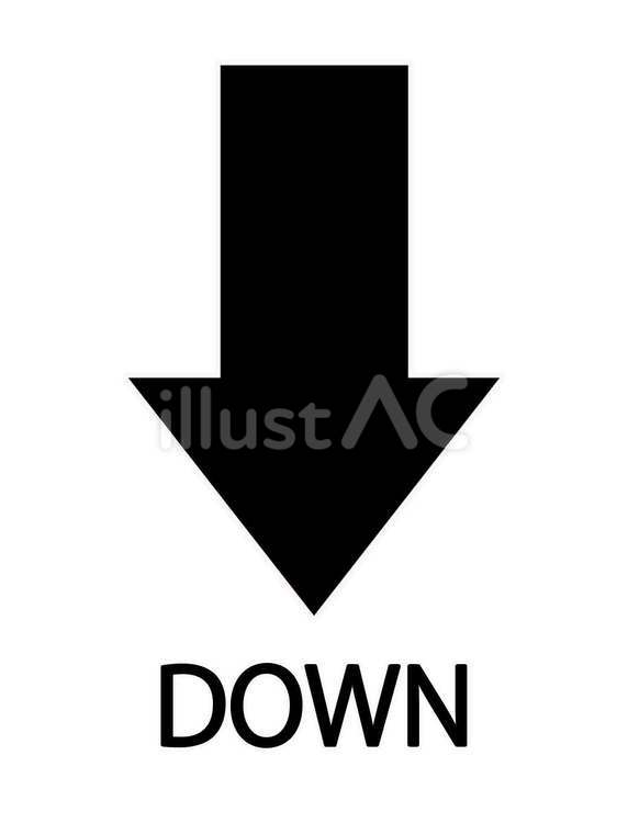 DOWN矢印アイコン 矢印,ダウン,アイキャッチのイラスト素材