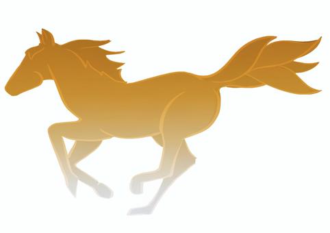 金色の馬 金色の馬 馬,金色,サラブレッド,競走馬,干支,午のイラスト素材