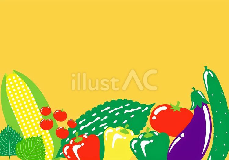 夏野菜のフレーム②（黄） 野菜,夏,果実のイラスト素材