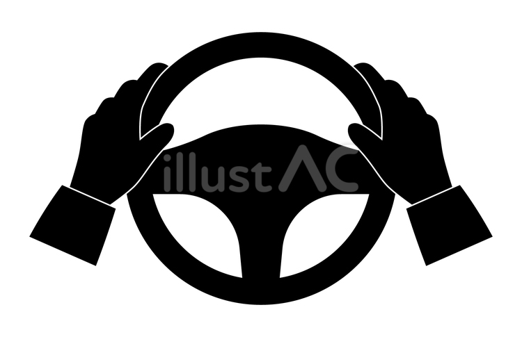 車のハンドルを握る手 ハンドル,手,握るのイラスト素材