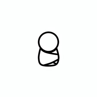 おくるみに包まれた赤ちゃん おくるみ,育児,子育て,子供,赤ちゃん,乳児,棒人間,人間,人物,人のイラスト素材