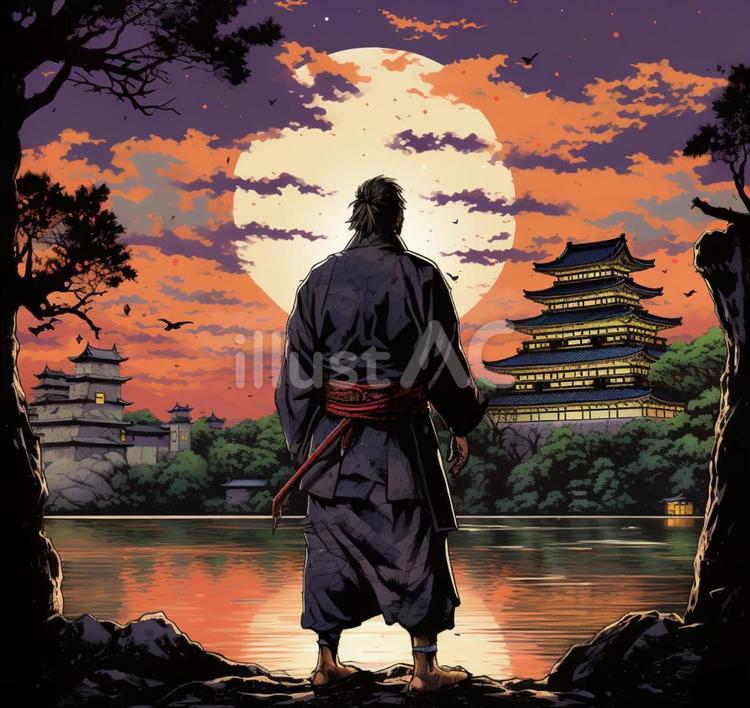 武士㉘ 武士,侍,戦国武将のイラスト素材