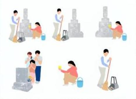 Illustration, l'été, août, plateau obon, 