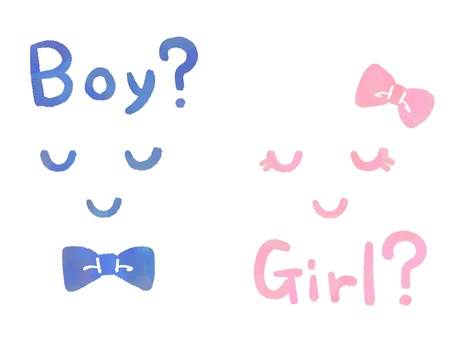 ジェンダーリビールのイラスト　水彩風 ジェンダーリビール,性別発表,サプライズ,ベビーシャワー,赤ちゃん,マタニティ,妊娠,出産,boy,girlのイラスト素材