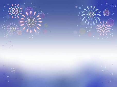 花火大会の幻想的な背景 花火大会の幻想的な背景 花火,夜空,水面,海,川,反射,星,夏祭り,祭り,祭のイラスト素材