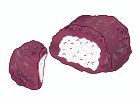 ぼた餅 ぼた餅 ぼた餅,あんこ,もち米,甘い,紫,スイーツ,お菓子,甘味,美味しそう,食べ物のイラスト素材