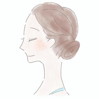 Profile of a woman, JPG Profile of a woman, female, profile, summary hair, JPG