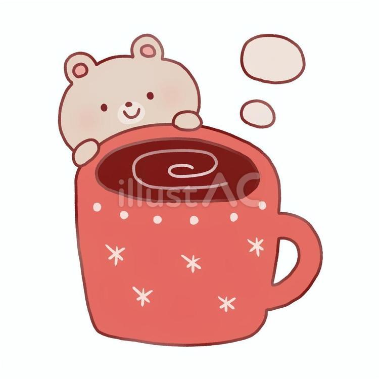 コーヒーとくま コーヒー,マグカップ,くまのイラスト素材