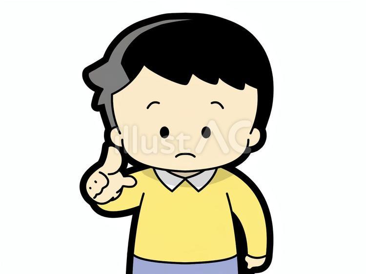 男の子-指さす230105 人物,上半身,子供のイラスト素材