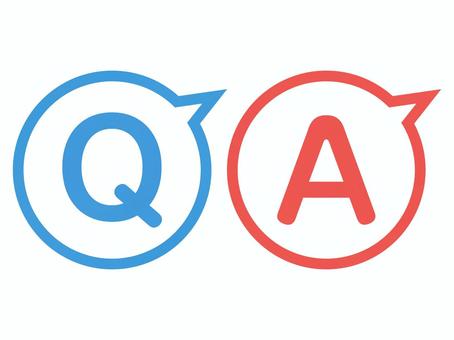 シンプルなQ＆A　ふきだし左下　フチ有 クイズ,ｑ＆ａ,q,クエスチョン,質問,青,a,アンサー,答え,赤のイラスト素材