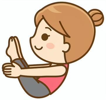 船のポーズをする女性 ヨガ,ストレッチ,エクササイズ,フィットネス,スポーツ,運動,柔軟,船のポーズ,美容,健康のイラスト素材