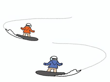 スノーボード スノーボード,滑る,冬,ボーダー,pop調,手描き,挿絵,ワンポイント,素材,商用可のイラスト素材