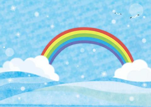 Illustration, rainbow, teeth, sea, 