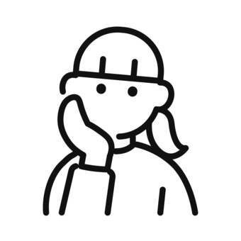 考える・疑問／シンプルな女性アイコン 人物,ビジネス,人,アイコン,顧客,アバター,女性,女,学生,会社員のイラスト素材