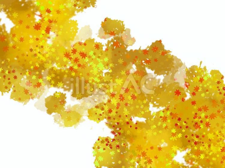 もみじと水彩　黄色 もみじ,楓,メープルのイラスト素材