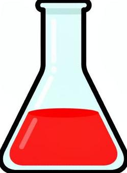 赤の三角フラスコです。 三角,フラスコ,シンプル,実験,理科,科学,化学,器具,研究,液体のイラスト素材