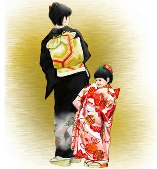 七五山慶典和服親子 七五山慶典和服親子