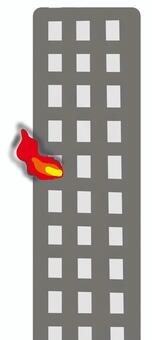 高層ビルで火災 高層ビル,火災,火事,炎,ビル,タワマン,高層階,火,出火,燃えるのイラスト素材