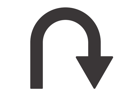 シンプルな矢印（Uターン・右下）03 矢印,uターン,右,アイコン,マーク,シンプルのイラスト素材