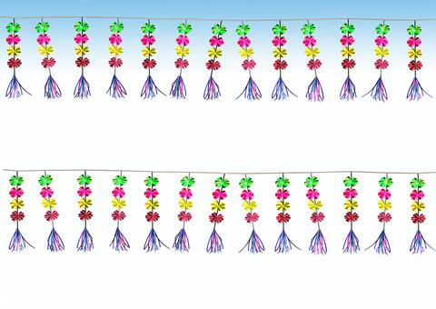 昭和商店街飾り 昭和,商店街,飾り,花飾り,造花,装飾のイラスト素材