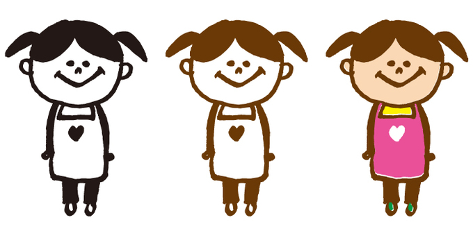 女性的插圖, JPG, PNG 和 AI 女性的插圖, 苗圃, 圍裙, 可愛, JPG, PNG 和 AI
