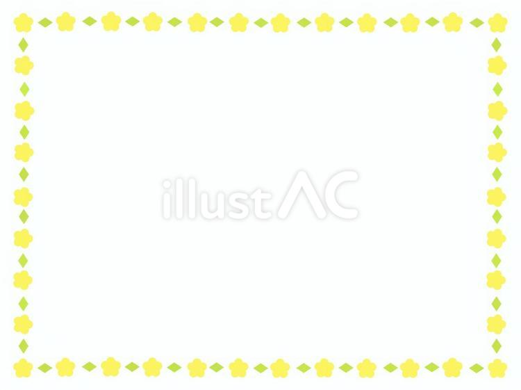 小さなお花のフレーム素材・黄色 フレーム,花,枠のイラスト素材