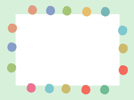 Green dot frame, photo frame, pastel colour, decorative frame, JPG and PNG